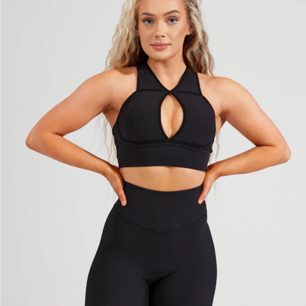 Buffbunny L Sphynx Ribbed Sports Bra - Onyx